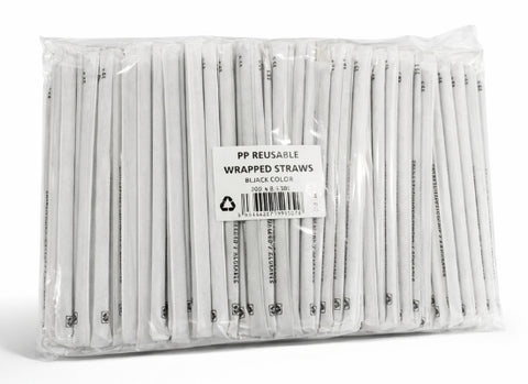 Trinkhalme PP Wiederverwendbar Jumbo 1/1 (500Stk) Schwarz